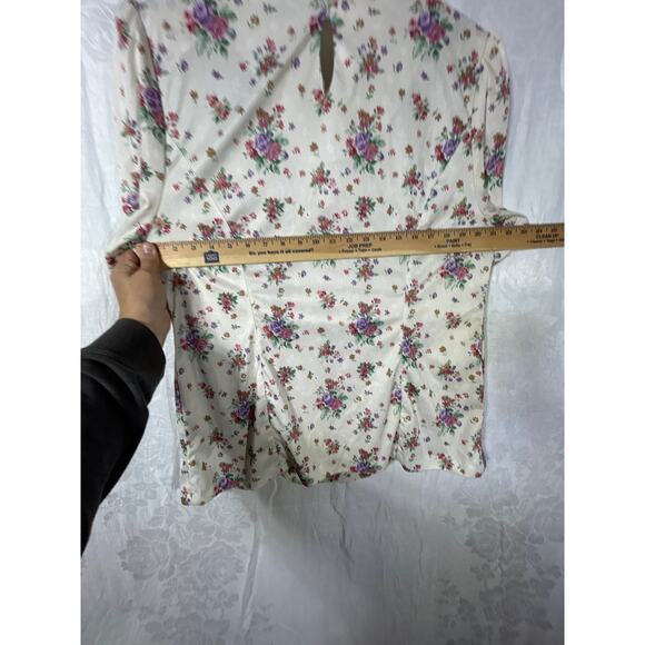 Whirlaway Frocks Vintage Blouse 16WP PETITE Wide Lace Collar Floral Cottage - Picture 8 of 13